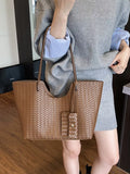 Woven Texture Large Capacity Tote Bag - Trendsi - Flyclothing LLC