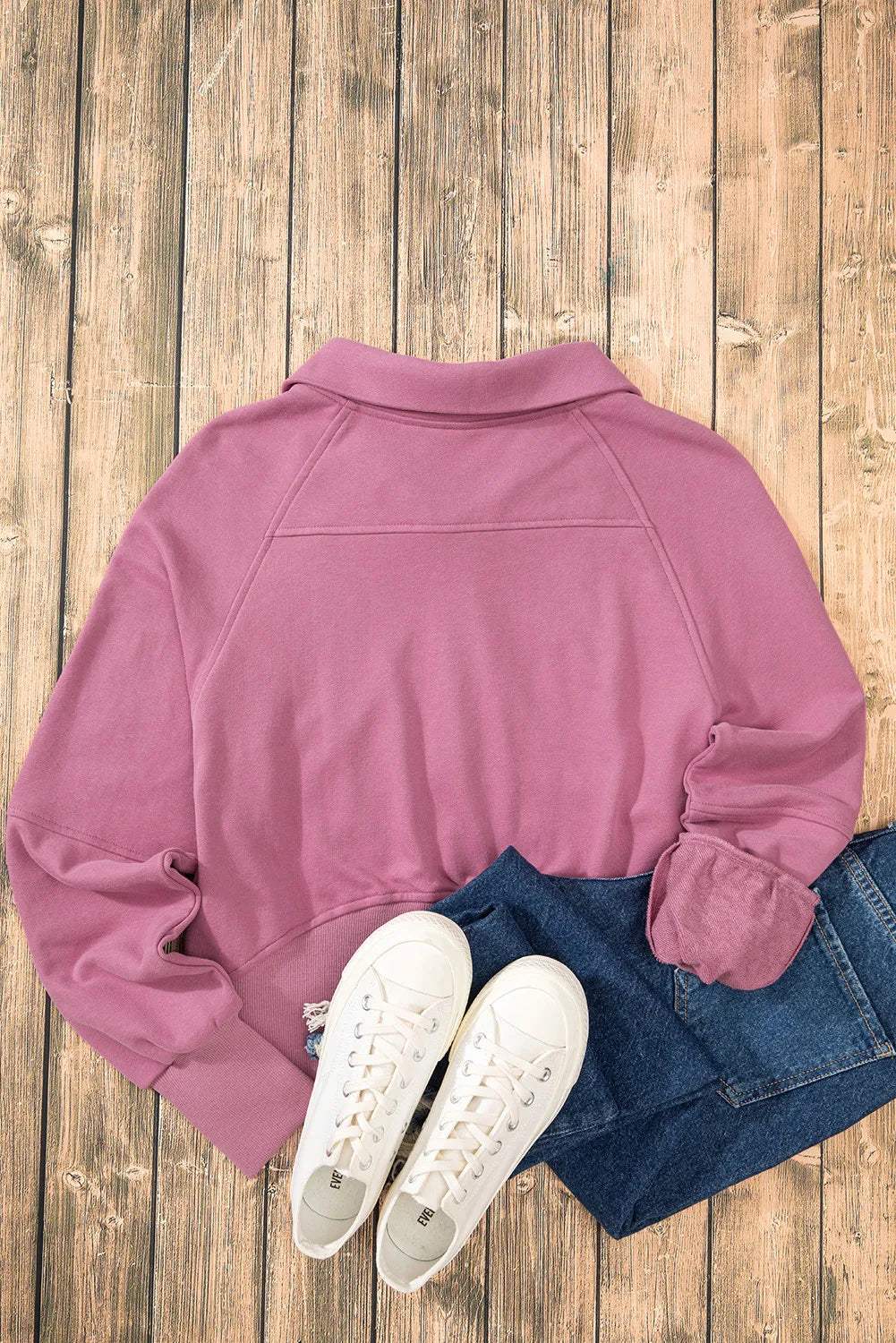 Half Zip Long Sleeve Sweatshirt - Trendsi - Flyclothing LLC
