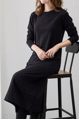 Casual Long Sleeve Midi Dress - Trendsi - Flyclothing LLC