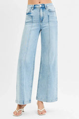 RISEN Full Size High Waist Wide Leg Pintuck Detailed Plus Size - Trendsi - Flyclothing LLC