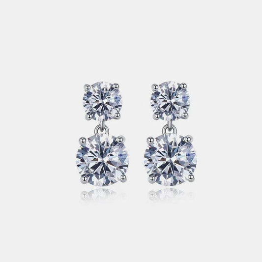 10 Carat Moissanite 925 Sterling Silver Earrings - Trendsi - Flyclothing LLC