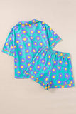 Pocketed Flower Half Sleeve Top and Shorts Lounge Set - Trendsi - Flyclothing LLC