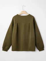 Ribbed Knit Oversized Sweatshirt - Trendsi - Flyclothing LLC