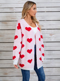 Angel Wings Heart Open Front Long Sleeve Cardigan - Trendsi