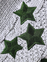 Star Embroidered V-Neck Long Sleeve Cardigan - Trendsi - Flyclothing LLC