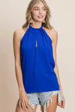 BiBi Air Flow Woven Key Hole Front Detailed Halter - Trendsi - Flyclothing LLC