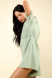 VERY J Lace Detail Puff Sleeve Romper with Pockets - Trendsi