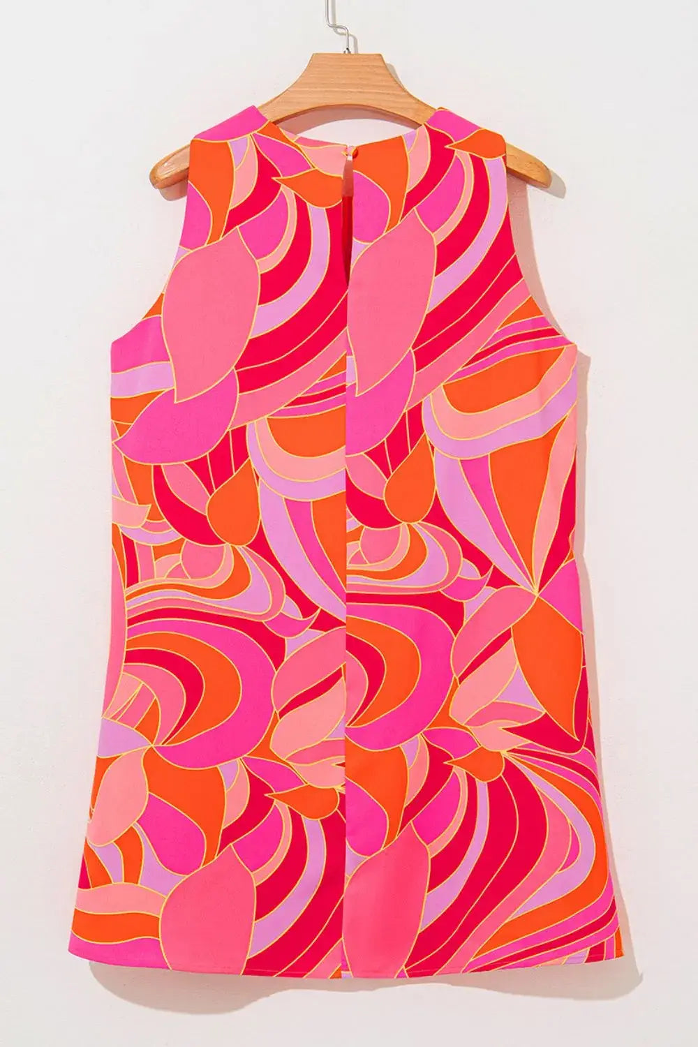 Abstract Floral Print Sleeveless Shift Mini Dress - Trendsi - Flyclothing LLC