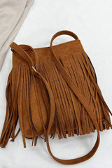 Suede Fringe Shoulder Bag - Trendsi - Flyclothing LLC