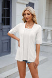 Texture Square Neck Half Sleeve Blouse - Trendsi - Flyclothing LLC