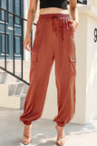Long Tie Waist Pocketed Pants - Trendsi - Flyclothing LLC