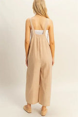 HYFVE Textured Wide Leg Overall - Trendsi - Flyclothing LLC