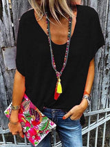 Full Size Scoop Neck Short Sleeve T-Shirt - Trendsi - Flyclothing LLC
