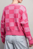 Checkered V-Neck Long Sleeve Cardigan - Trendsi - Flyclothing LLC