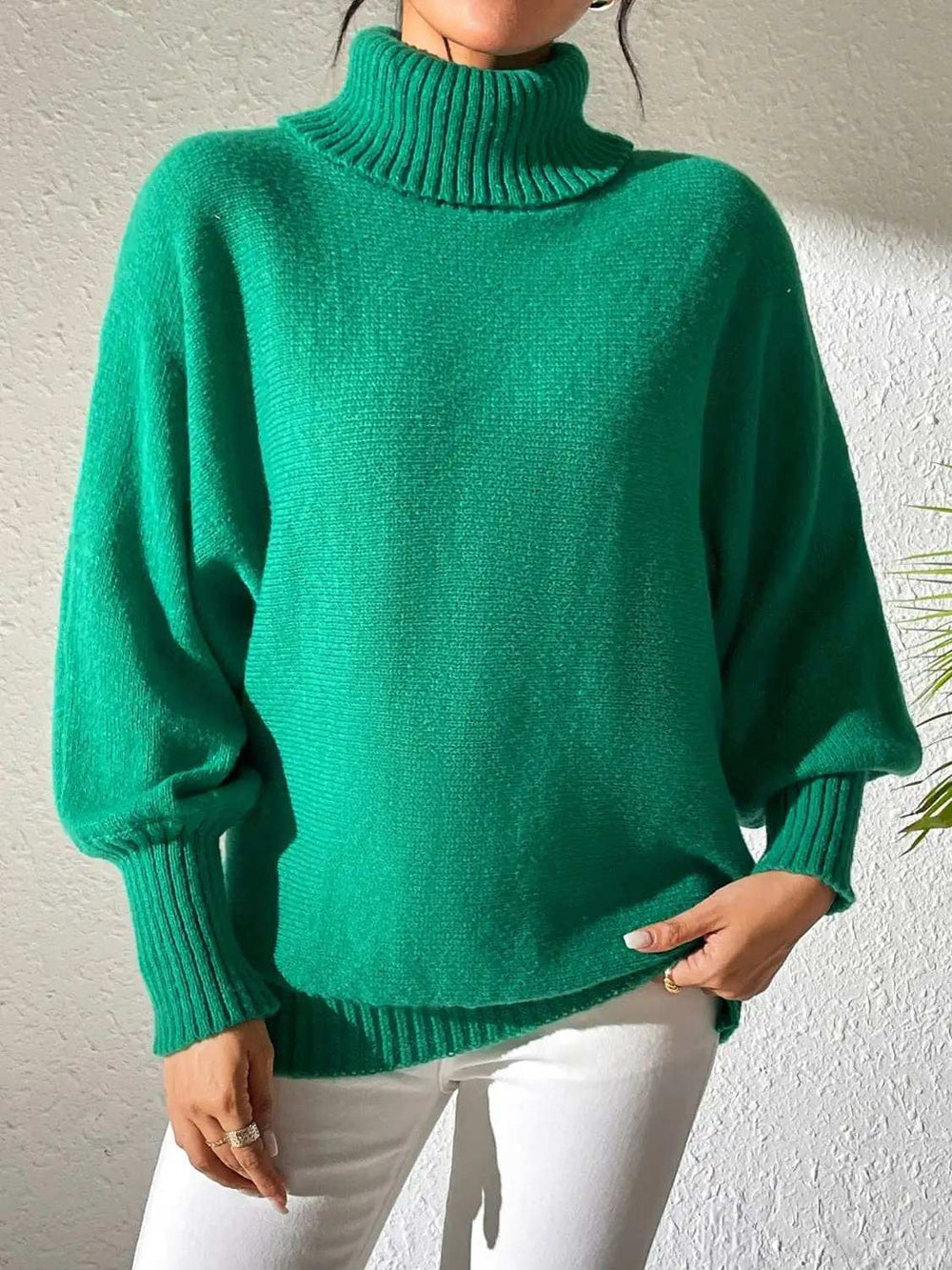 Turtleneck Long Sleeve Sweater - Trendsi - Flyclothing LLC