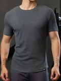 Men's Plus Size Round Neck Short Sleeve T-Shirt - Trendsi