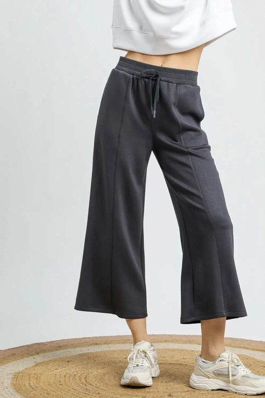 Umgee Drawstring Wide Leg Cropped Pants - Trendsi - Flyclothing LLC