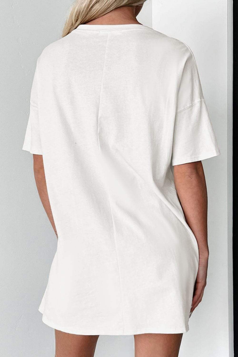 Graphic Round Neck Short Sleeve Oversize T-Shirt - Trendsi - Flyclothing LLC