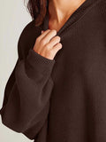 Double Take Side Slit Round Neck Long Sleeve Sweater - Trendsi - Flyclothing LLC