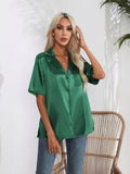 Button Down Short Sleeve Shirt - Trendsi