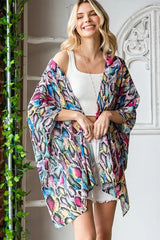 Heimish Full Size Multi Color Snake Open Cardigan Plus Size - Trendsi - Flyclothing LLC