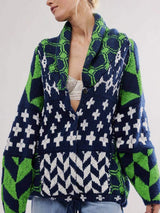 Collared Neck Long Sleeve Cardigan - Trendsi - Flyclothing LLC