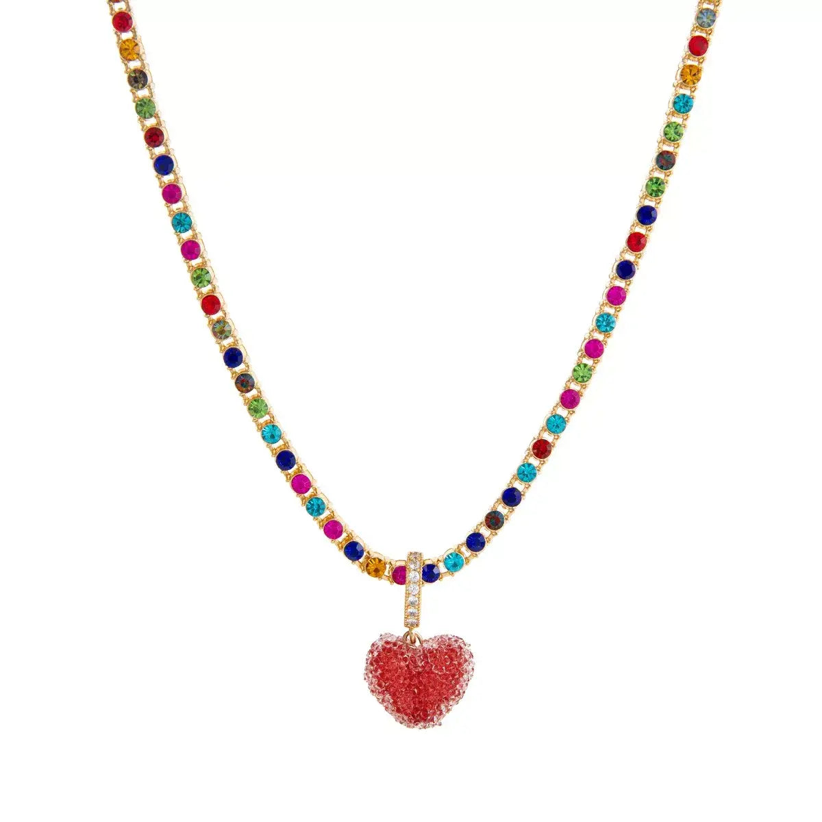 Colorful Resin Heart Necklace - Trendsi - Flyclothing LLC