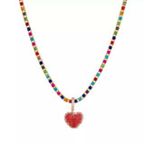 Colorful Resin Heart Necklace - Trendsi - Flyclothing LLC