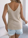 Cable-Knit Button Down V-Neck Sweater Vest - Trendsi - Flyclothing LLC