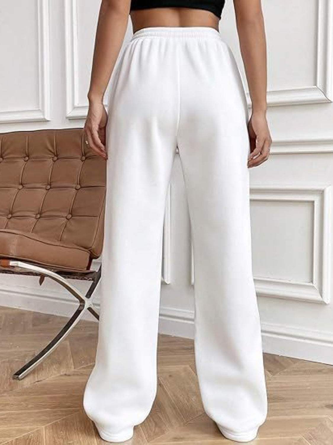 Drawstring Wide Leg Pants with Pockets - Trendsi - Flyclothing LLC
