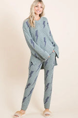 BiBi Cozy Soft Hairy Popcorn Sweater Pants - Trendsi - Flyclothing LLC