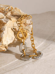 18K Gold-Plated Stainless Steel Chain Bracelet - Trendsi