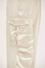 HYFVE Approach Satin Drawstring Hem Cargo Pants - Trendsi - Flyclothing LLC