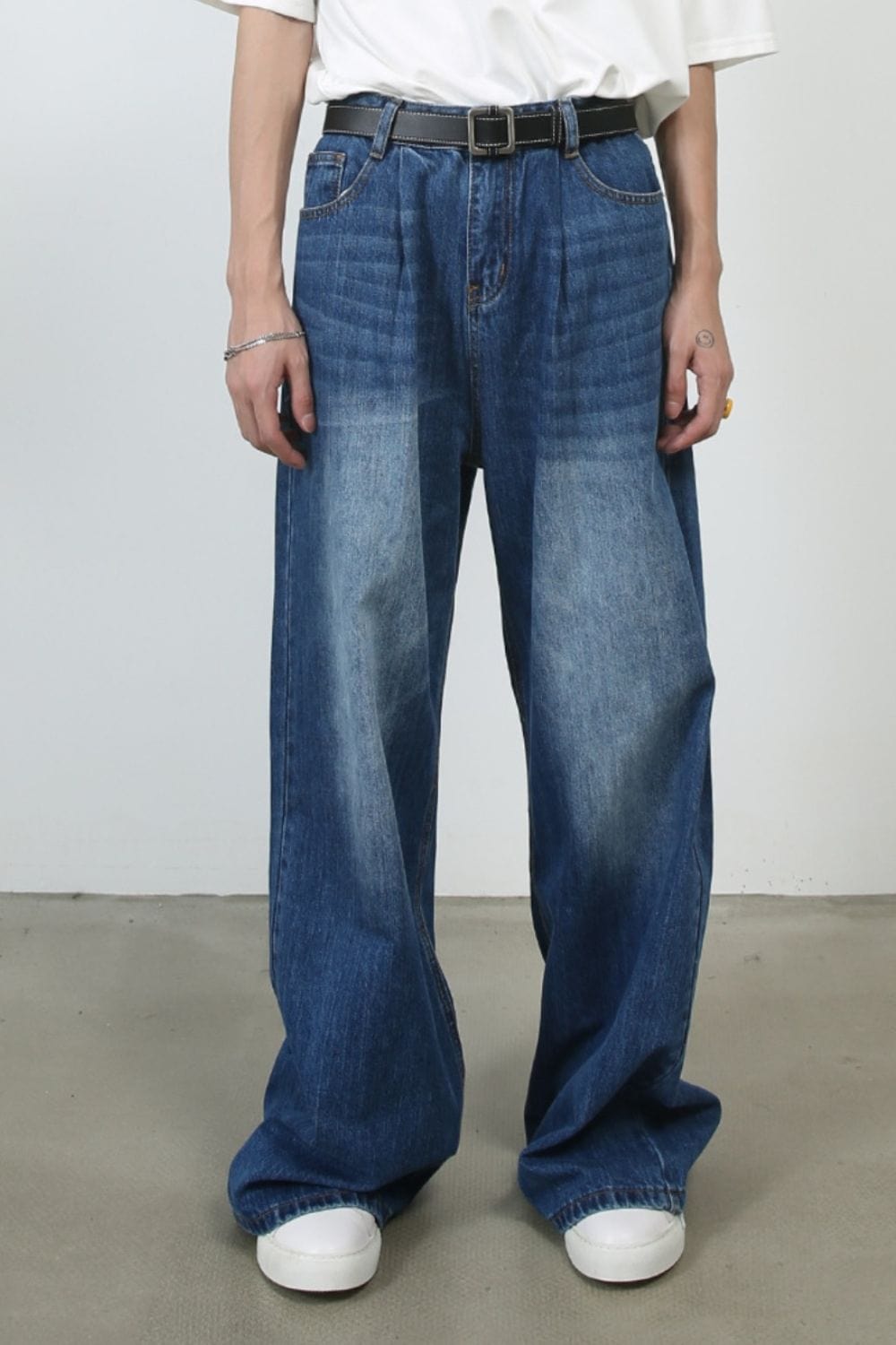 Men's Baggy Jeans with Pockets - Trendsi
