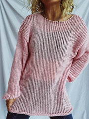 Boat Neck Dropped Shoulder Sweater - Trendsi