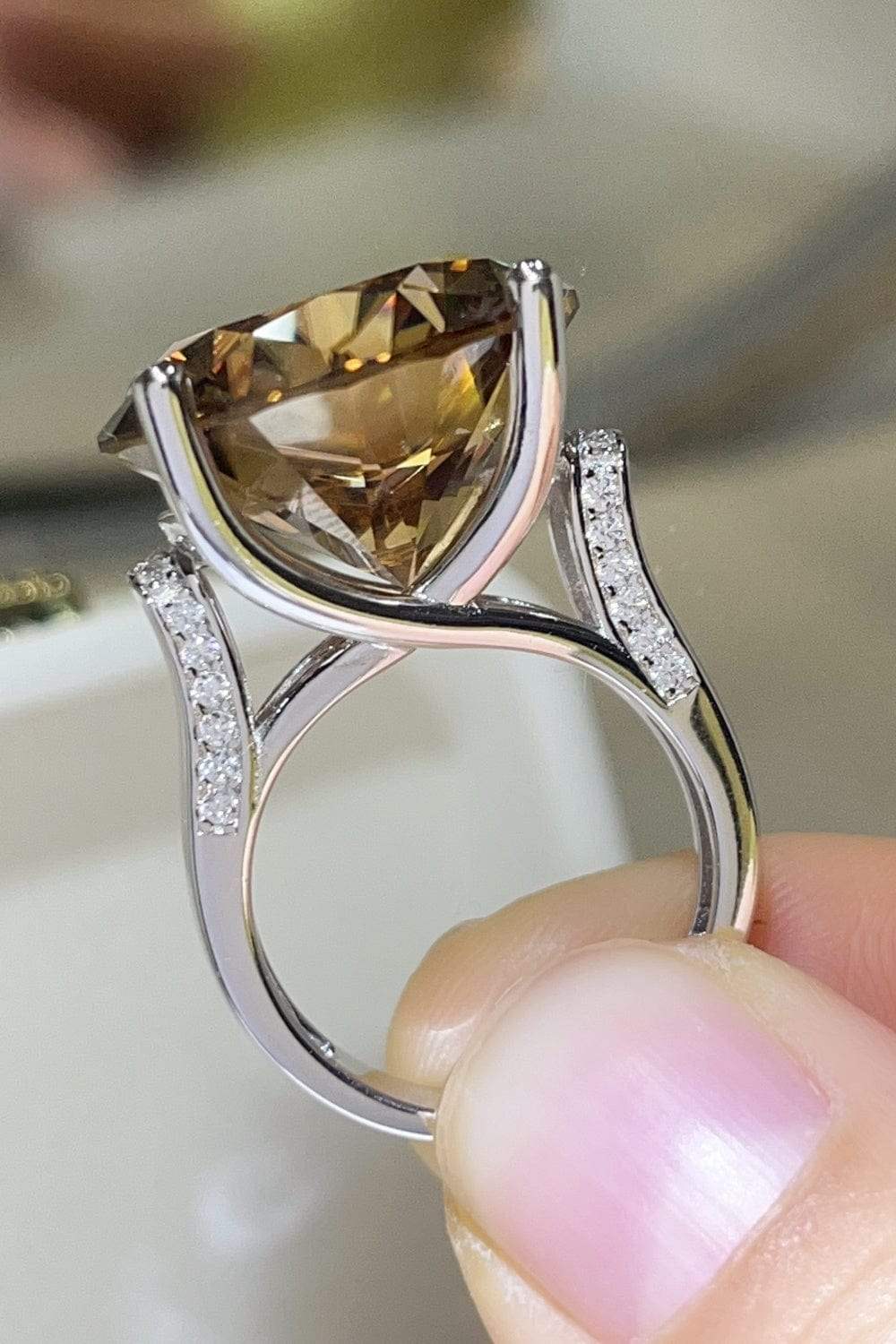 20 Carat Moissanite 925 Sterling Silver Ring - Trendsi - Flyclothing LLC
