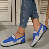 Contrast Mesh Round Toe Flat Slip-Ons - Trendsi