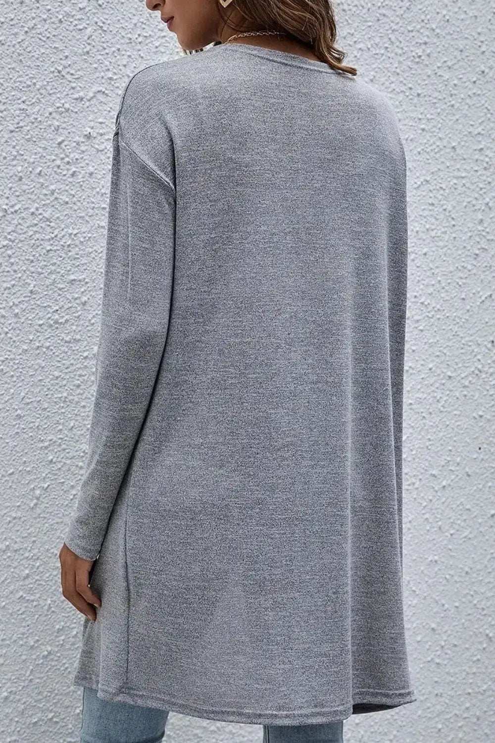 Open Front Long Sleeve Cover Up - Trendsi - Flyclothing LLC