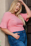 Plus Size V-Neck Half Sleeve Blouse - Trendsi - Flyclothing LLC