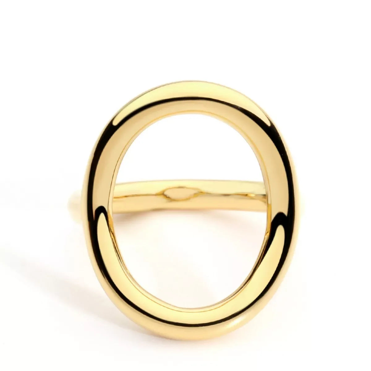 18K Gold-Plated Copper Round Ring - Trendsi - Flyclothing LLC