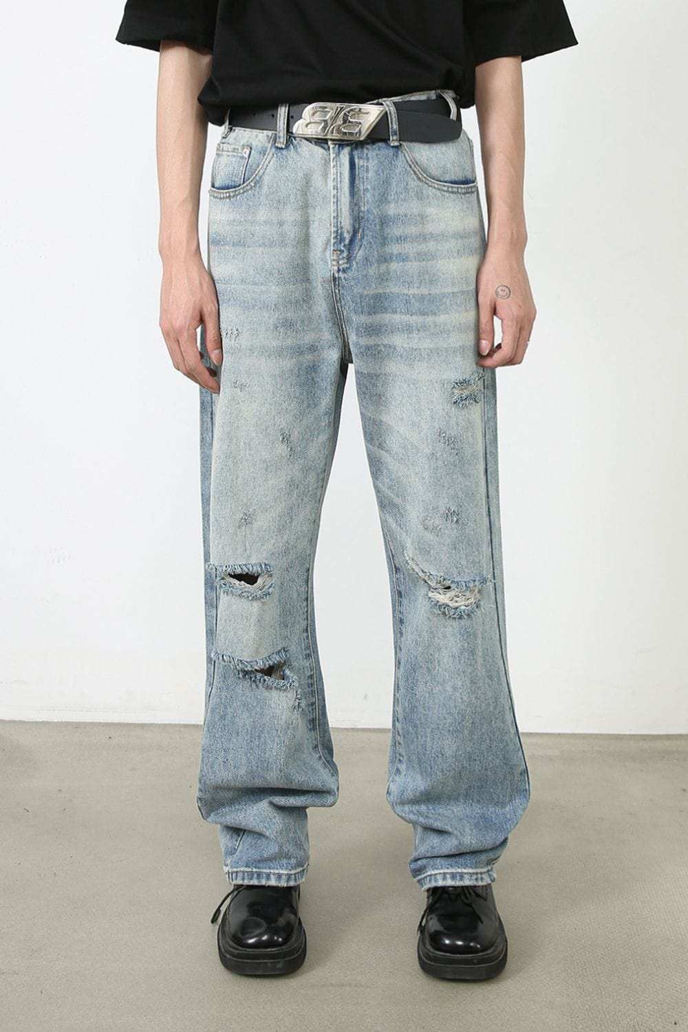 Men's Distressed Jeans with Pockets - Trendsi - Flyclothing LLC