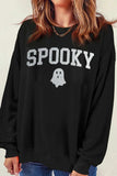 SPOOKY Round Neck Long Sleeve Sweatshirt - Trendsi - Flyclothing LLC