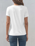 SMILE Round Neck Short Sleeve T-Shirt - Trendsi - Flyclothing LLC