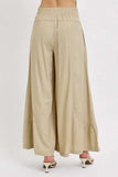 RISEN Shirring Detail Wide Leg Pants - Trendsi - Flyclothing LLC
