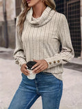 Turtleneck Long Sleeve T-Shirt - Trendsi