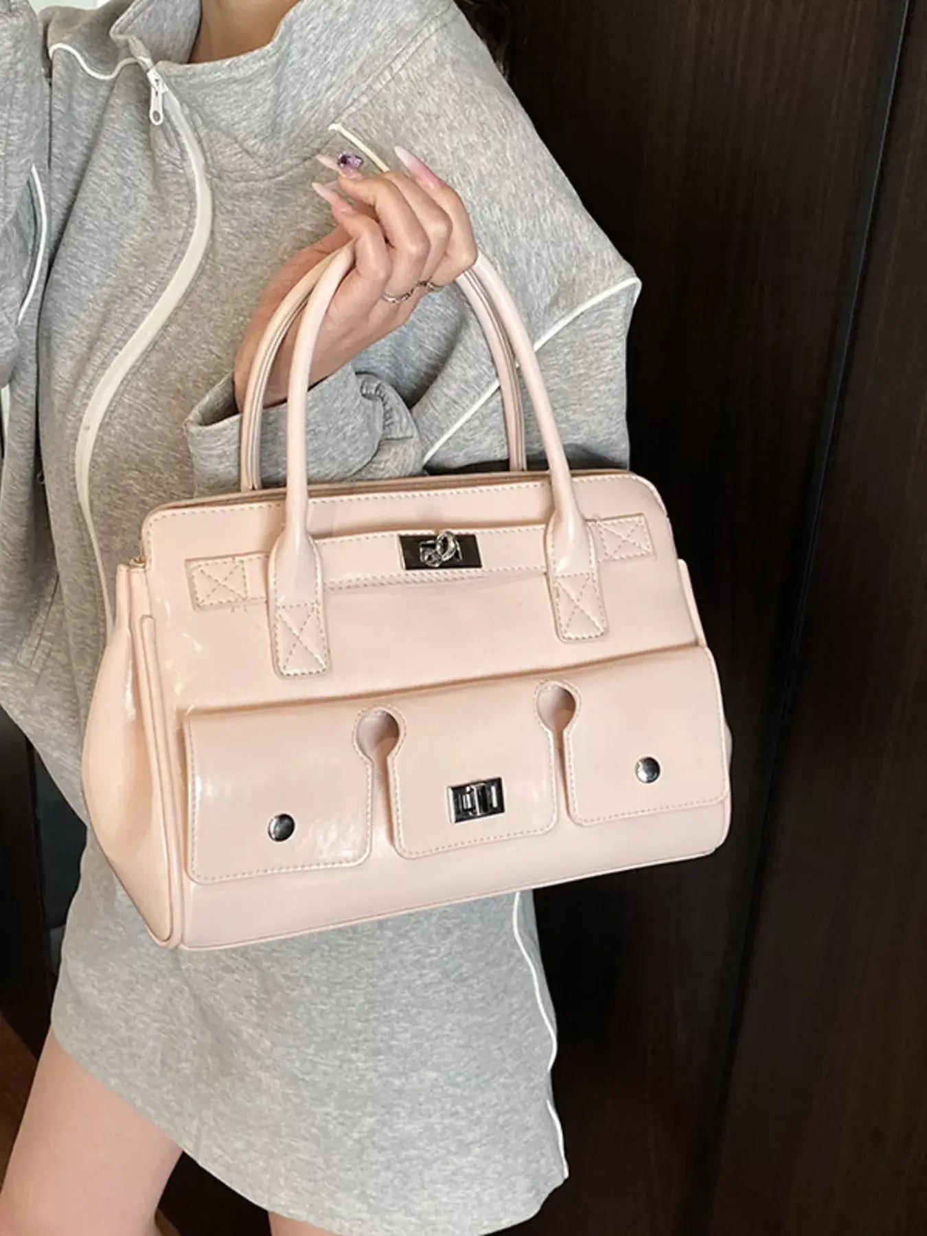Top Handle Shoulder Bag - Trendsi - Flyclothing LLC