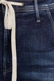 Contrast Drawstring Wide Leg Jeans - Trendsi