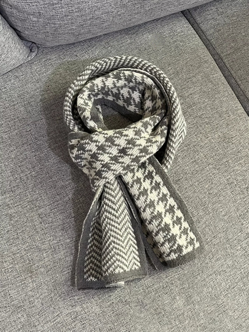 Houndstooth Pattern Warm Winter Scarf - Trendsi - Flyclothing LLC
