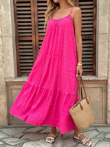 Scoop Neck Tiered Maxi Cami Dress - Trendsi - Flyclothing LLC