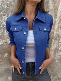 Button Front Closure Denim Jacket - Trendsi - Flyclothing LLC